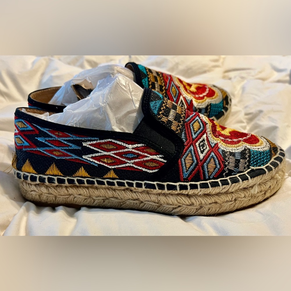 Johnny Was Black Aldorna Embroidery Espadrille Slip On  Shoe EUR 39 - Picture 4 of 12